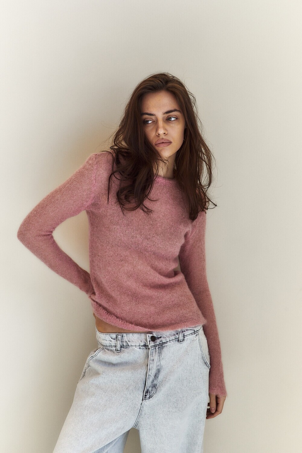 Mohair long sleeve pink