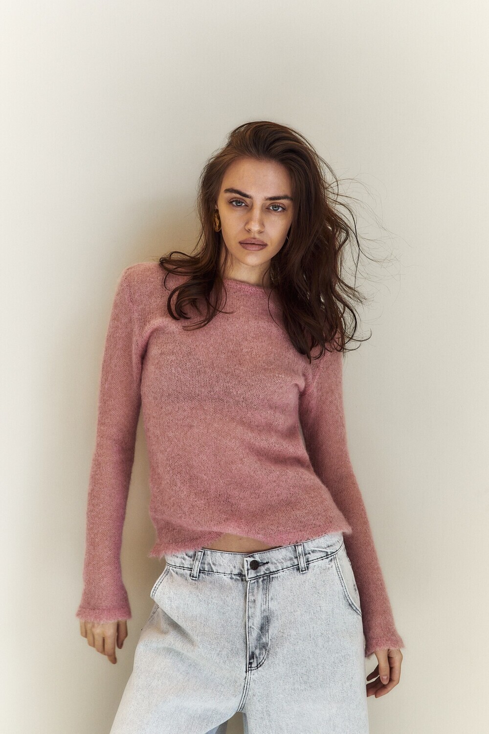 Mohair long sleeve pink