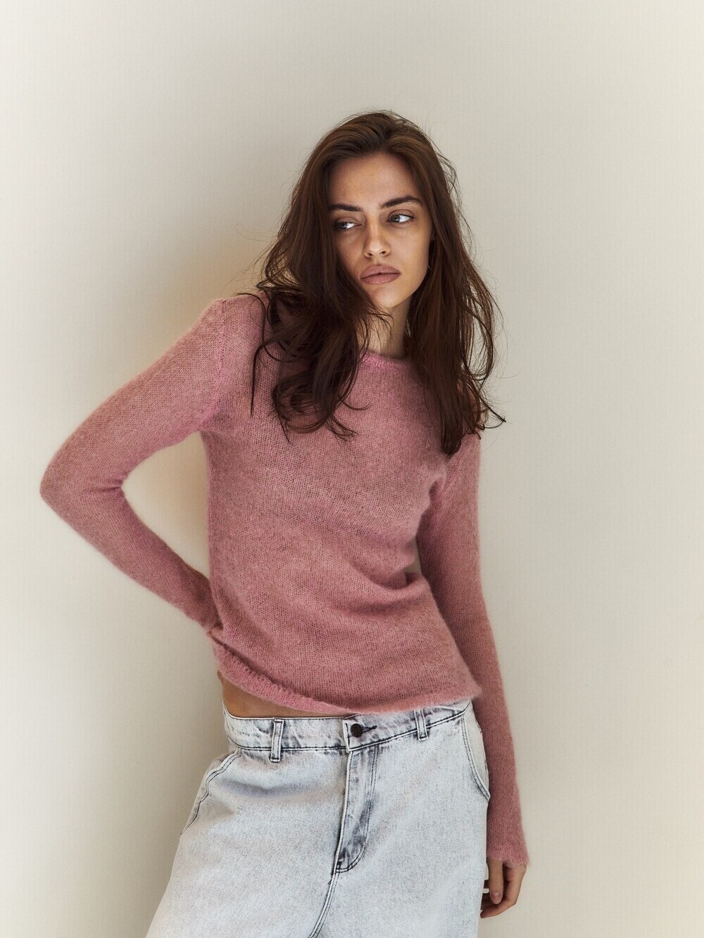 Mohair long sleeve pink