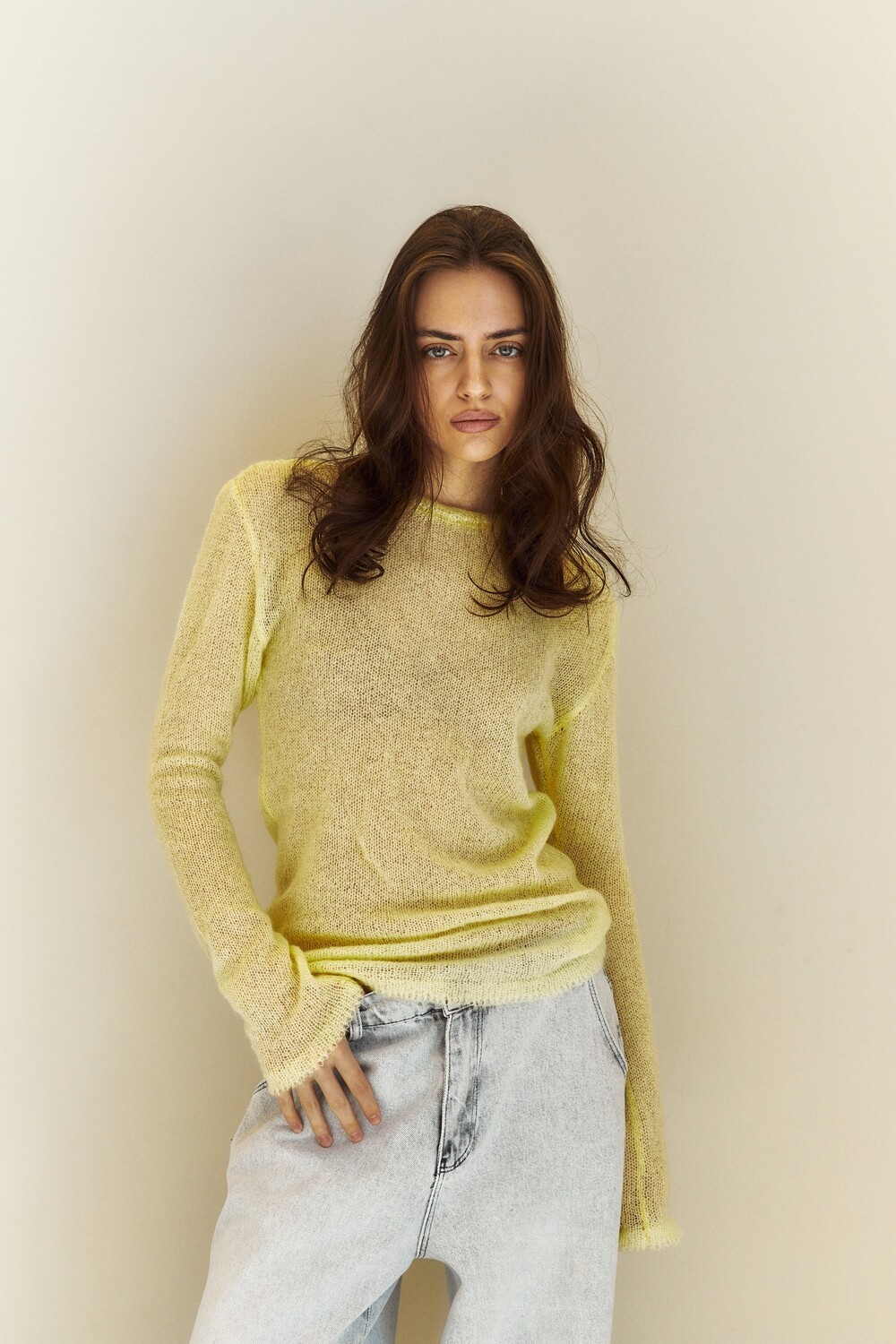 Lemon mohair long sleeve