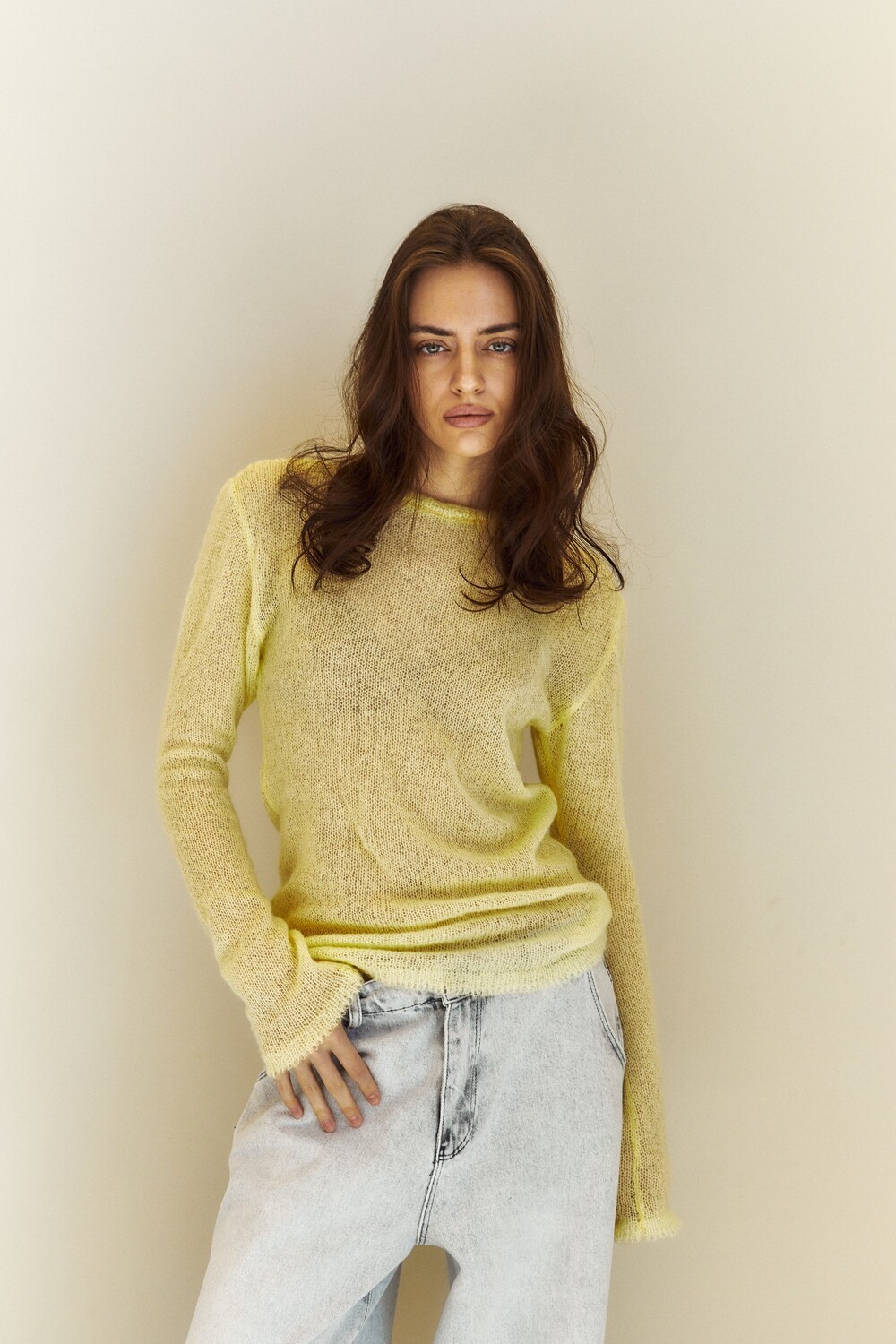Lemon mohair long sleeve