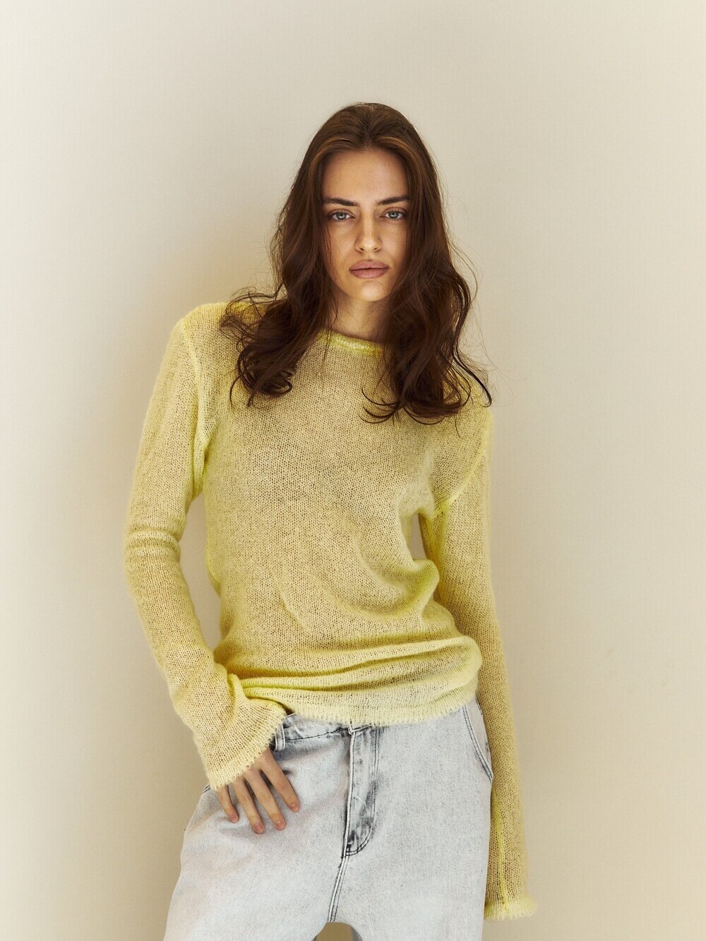 Lemon mohair long sleeve