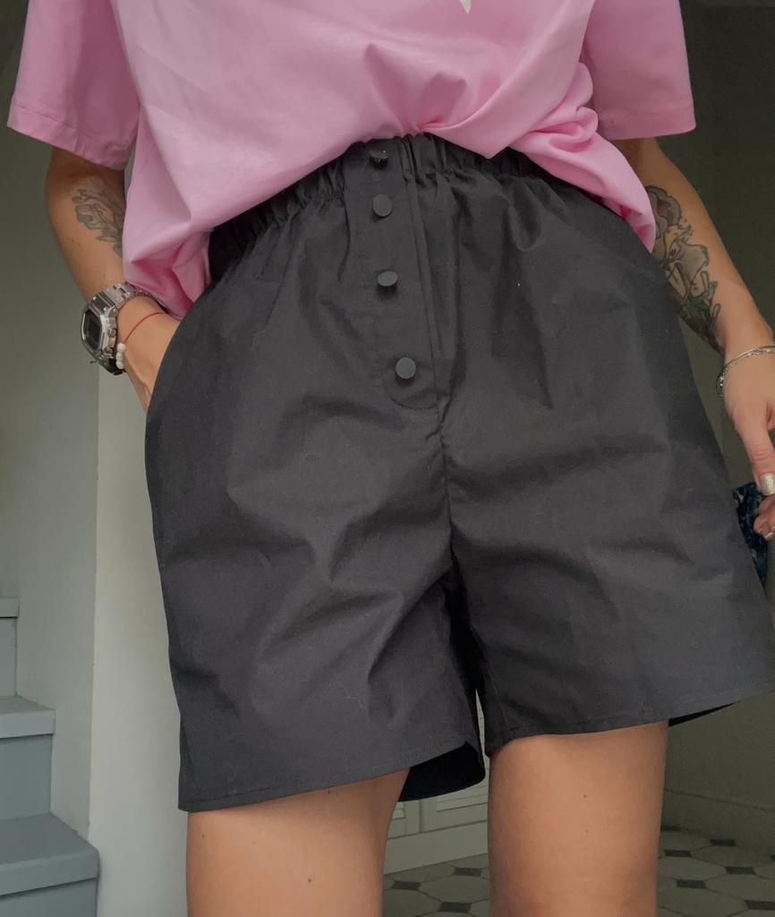 Black cotton shorts