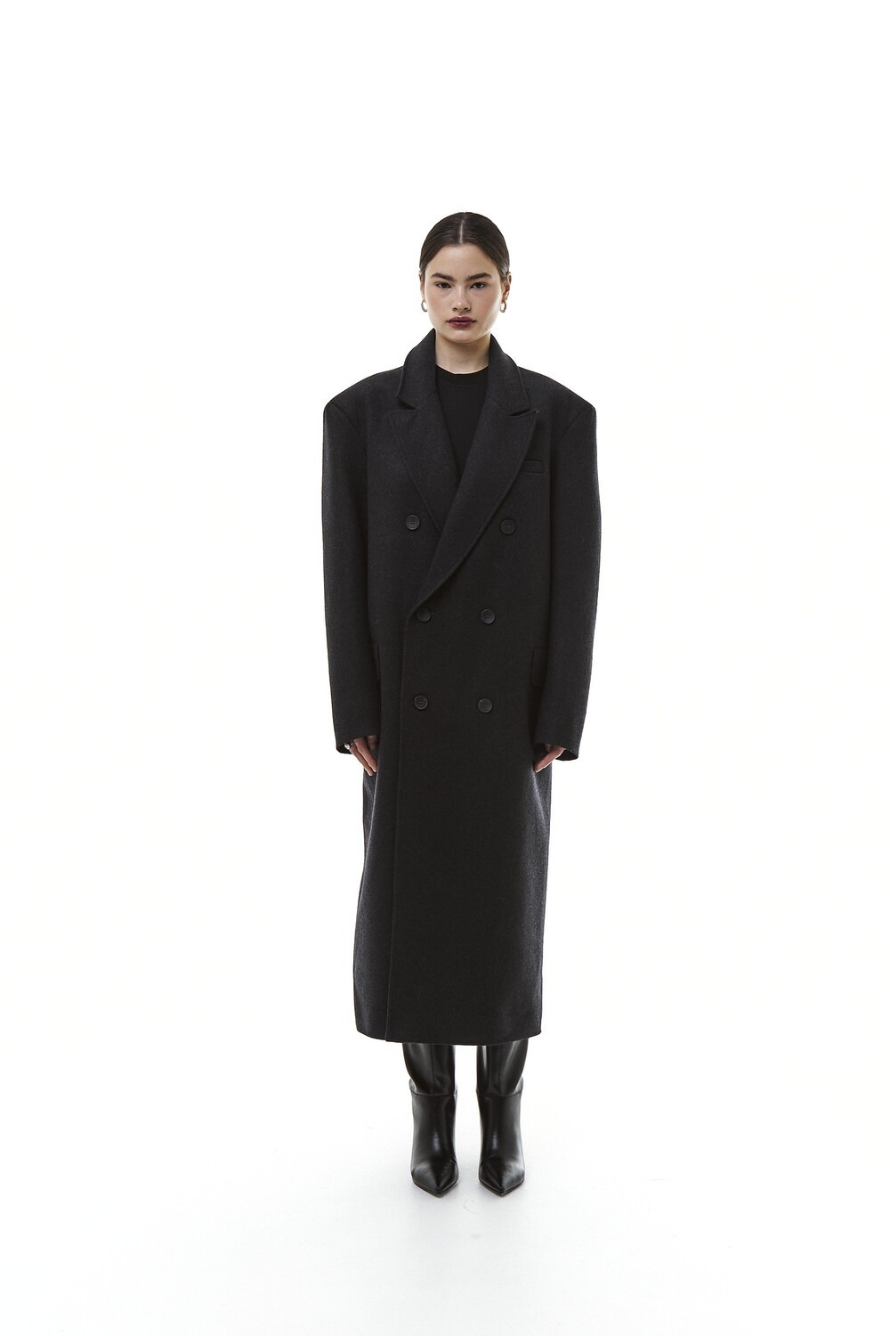 Insulated grandfather's coat black