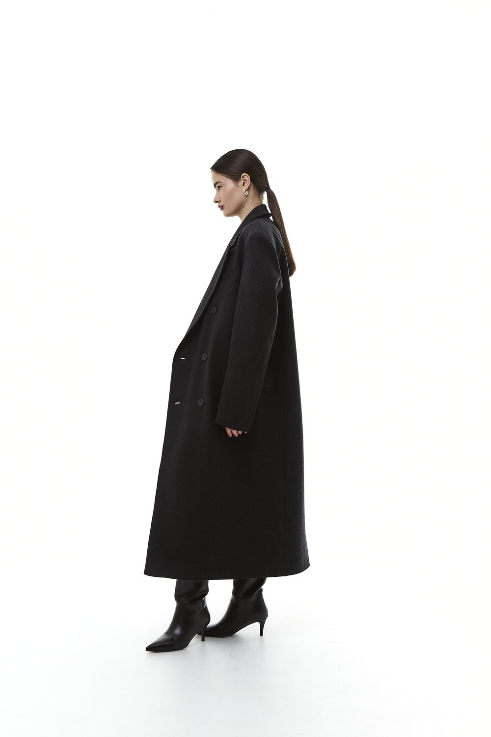 Insulated grandfather's coat black