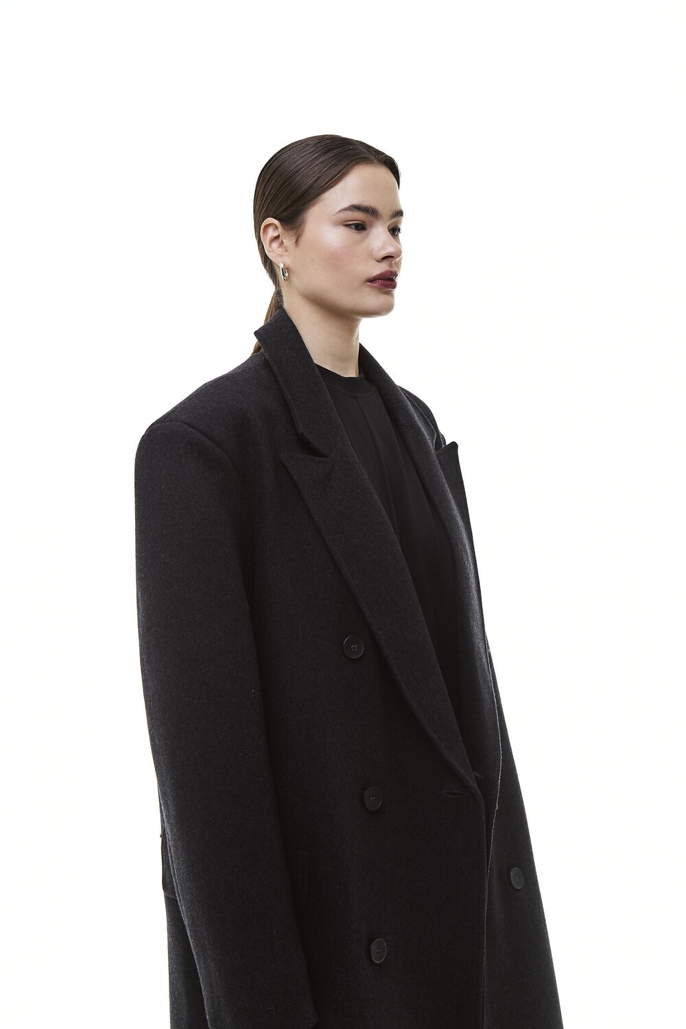 Insulated grandfather's coat black