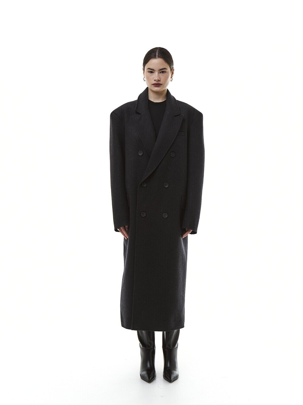 Insulated grandfather's coat black