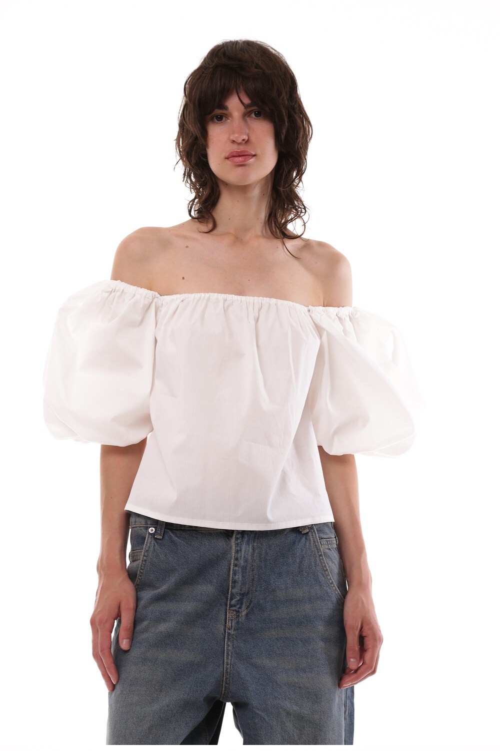 Top with puffed sleeves