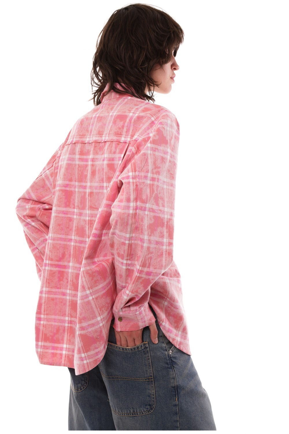 Pink raw edge shirt