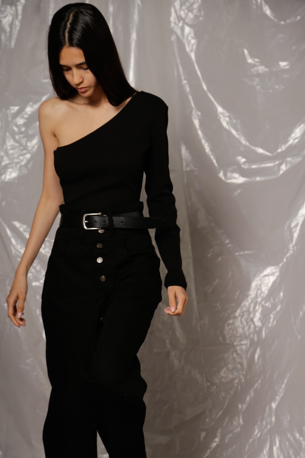 One-shoulder bodysuit