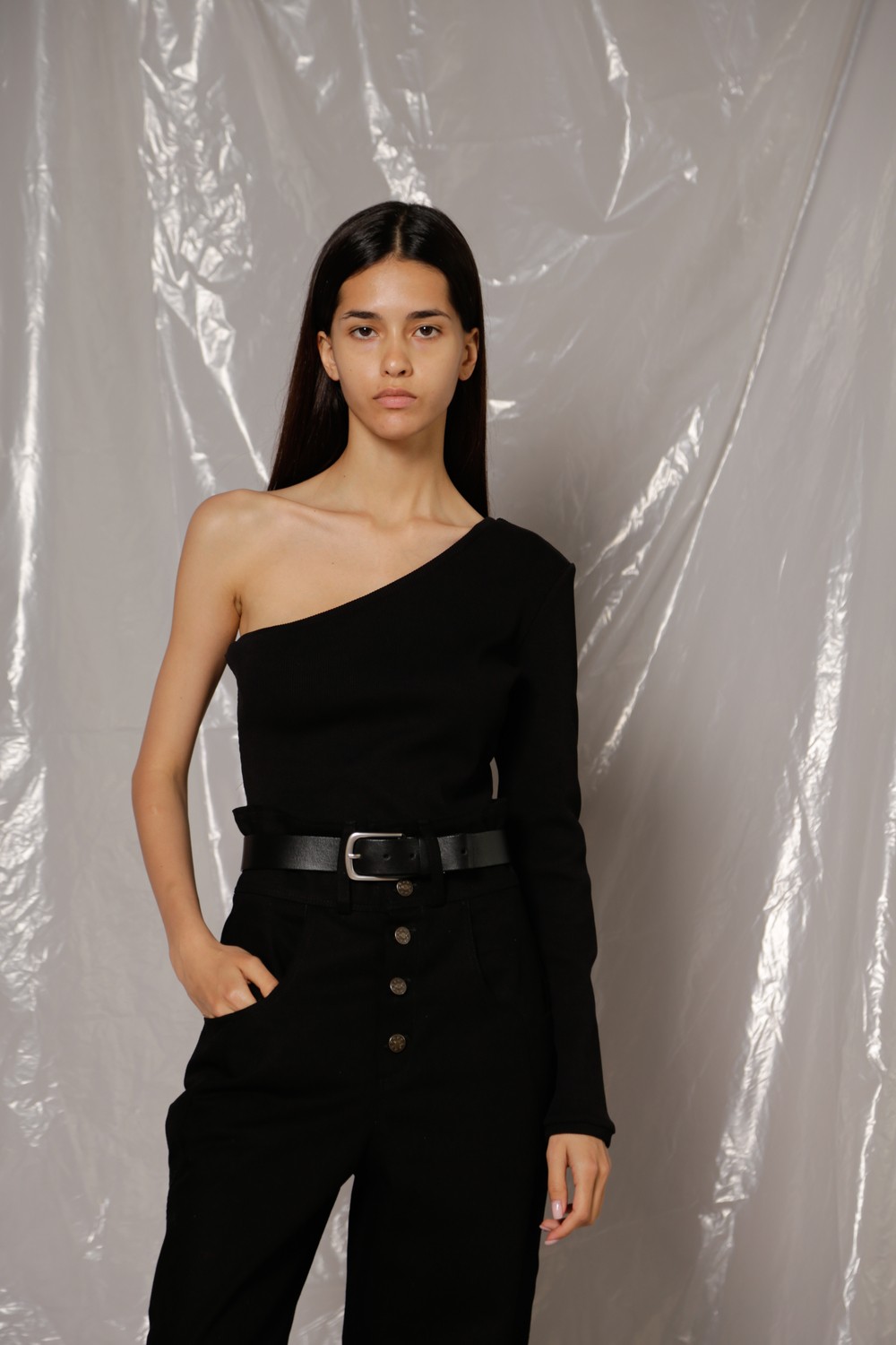 One-shoulder bodysuit