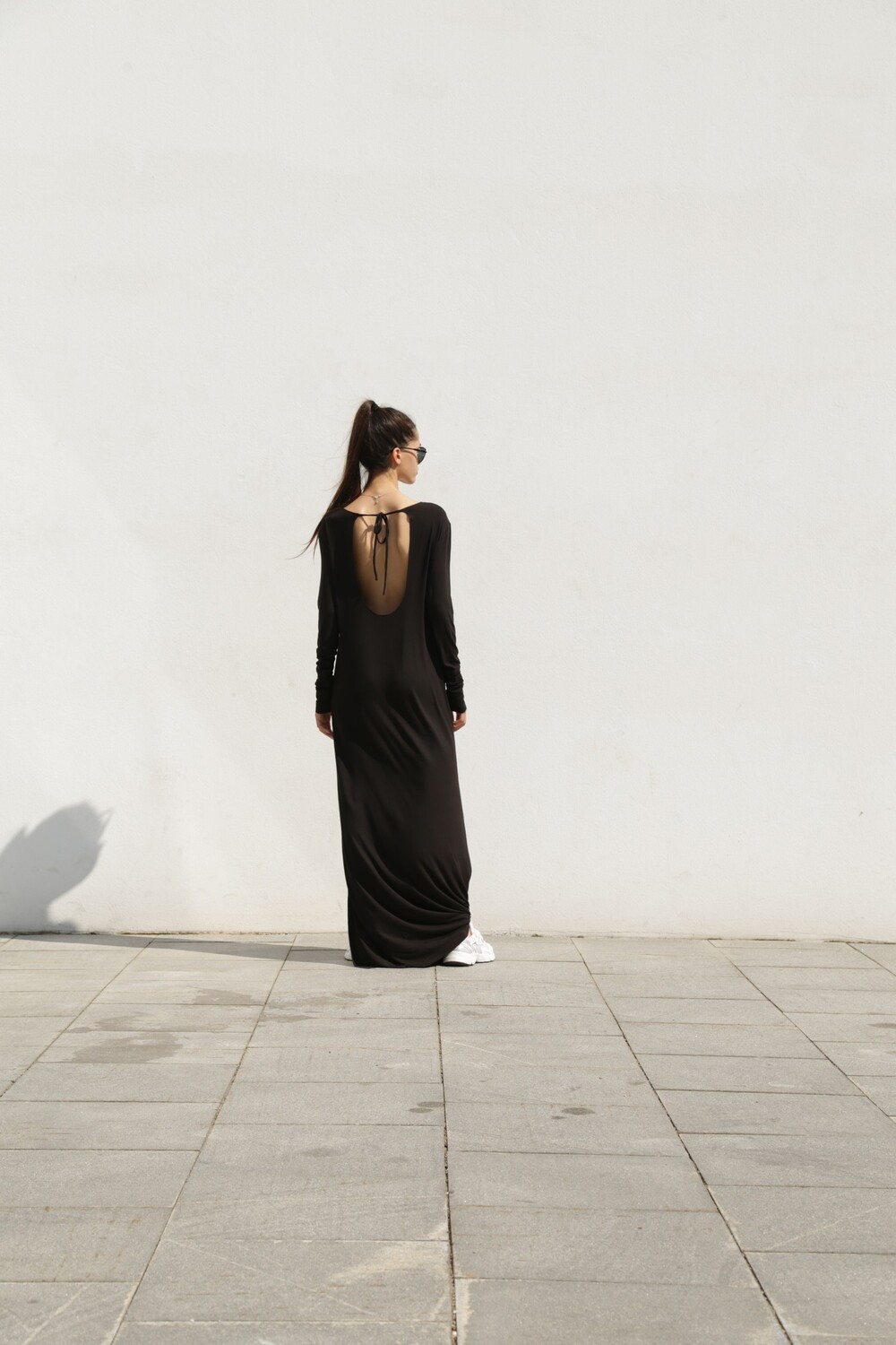 Black dress with open back