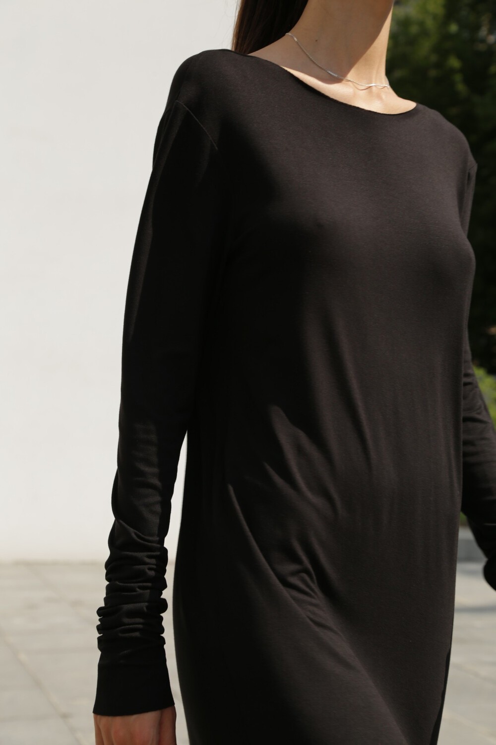 Black dress with open back