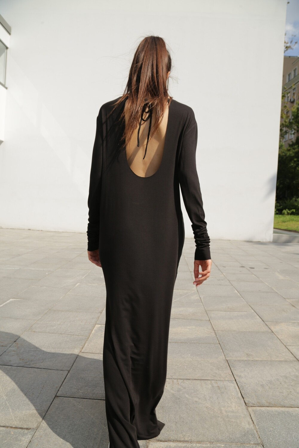 Black dress with open back