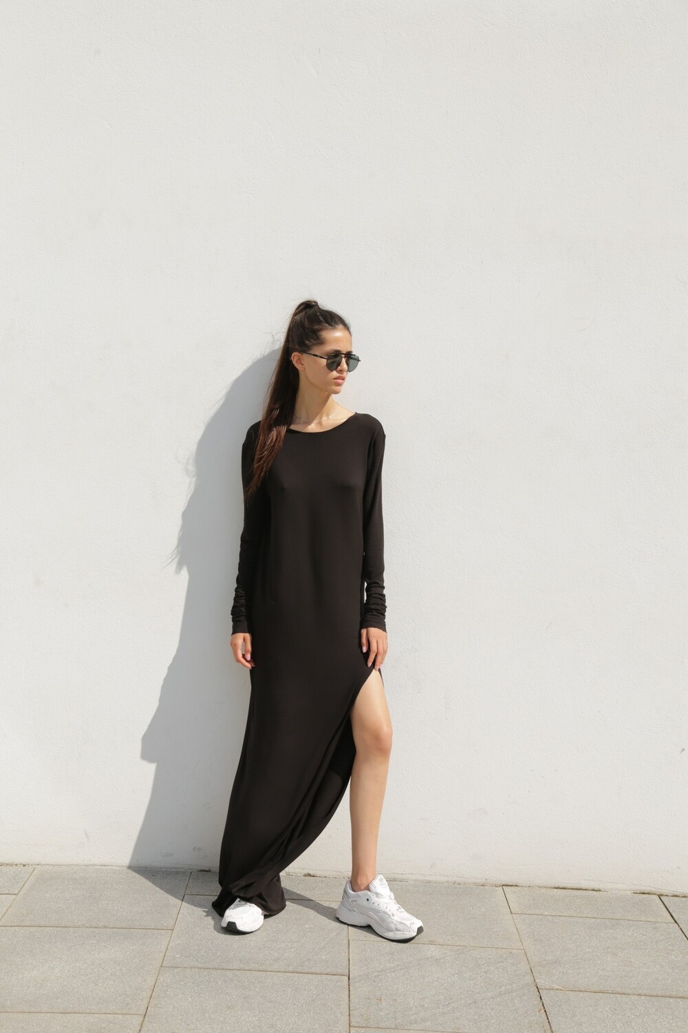 Black dress with open back