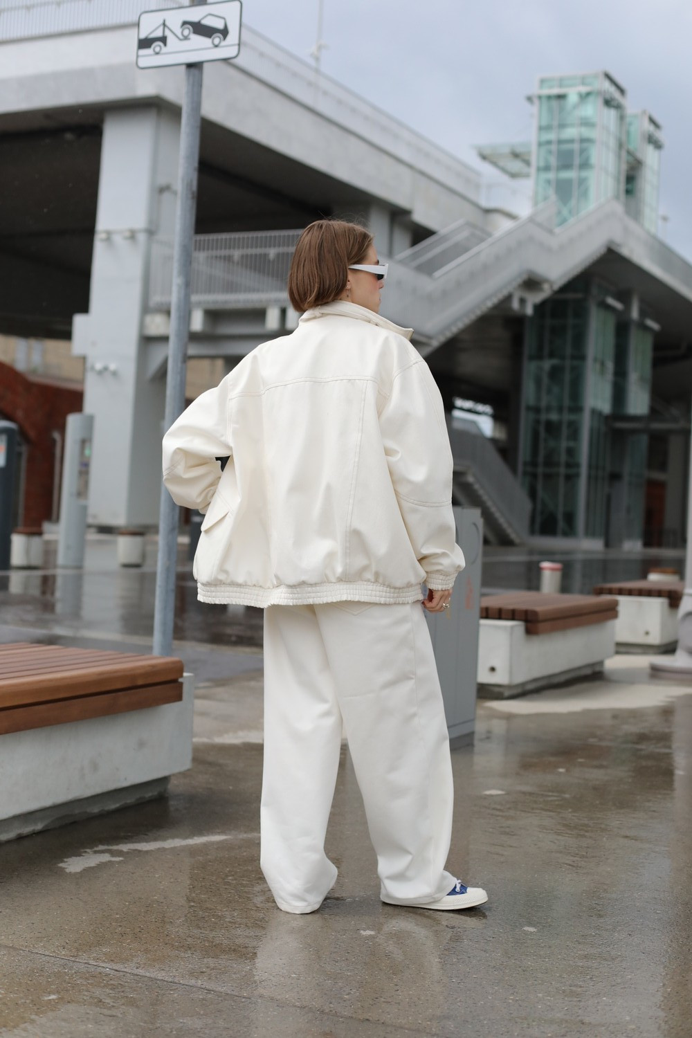 Jeans jacket in milky color