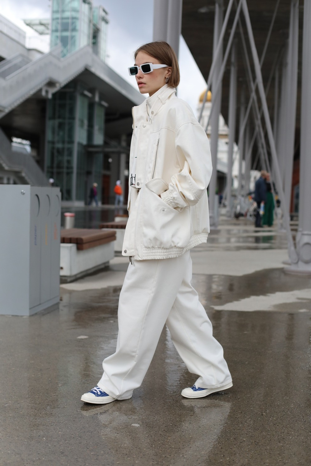 Jeans jacket in milky color