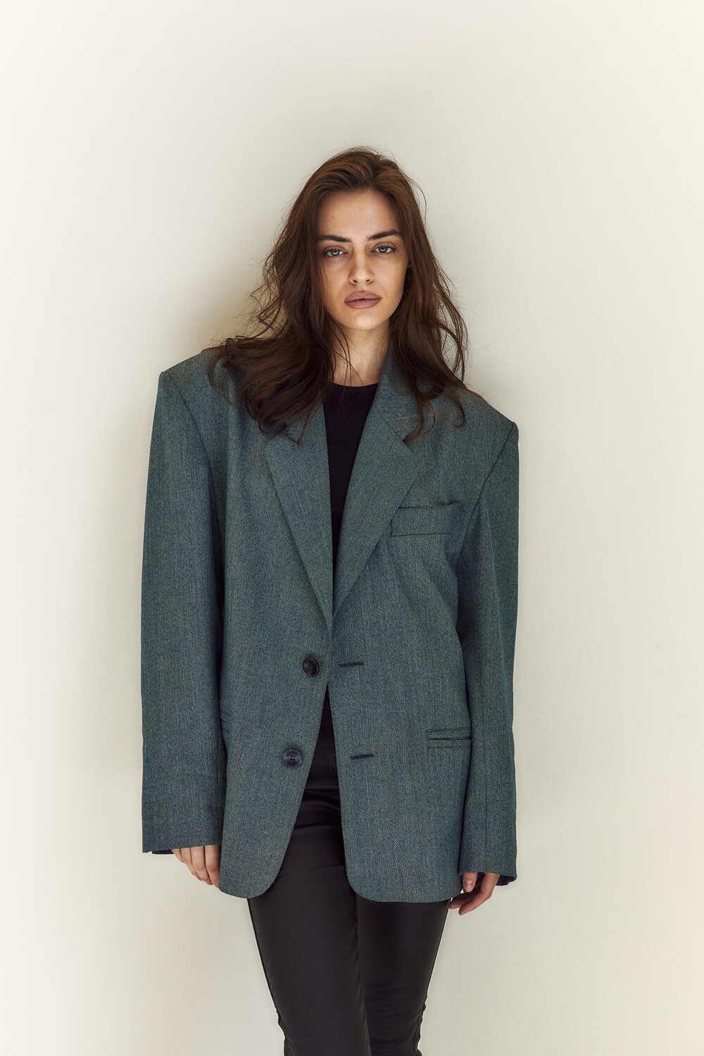 Single-breasted jacket green