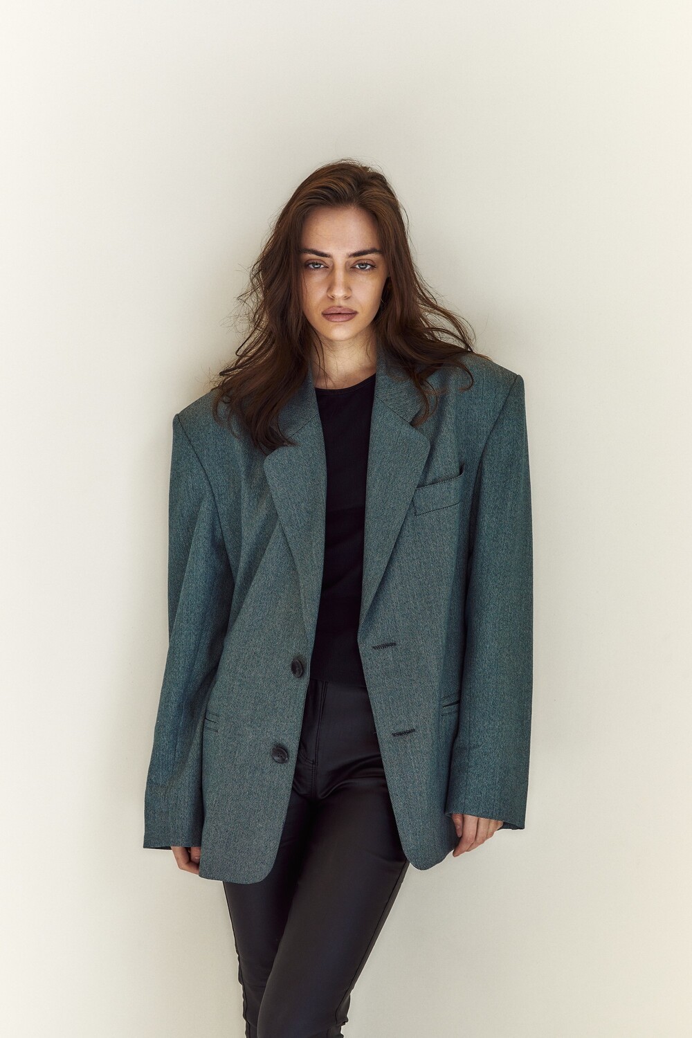 Single-breasted jacket green