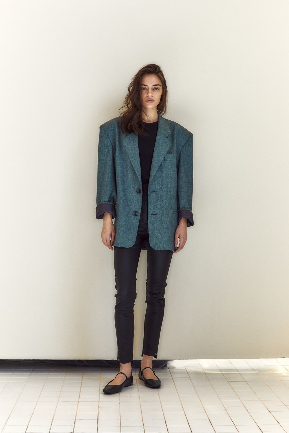 Single-breasted jacket green